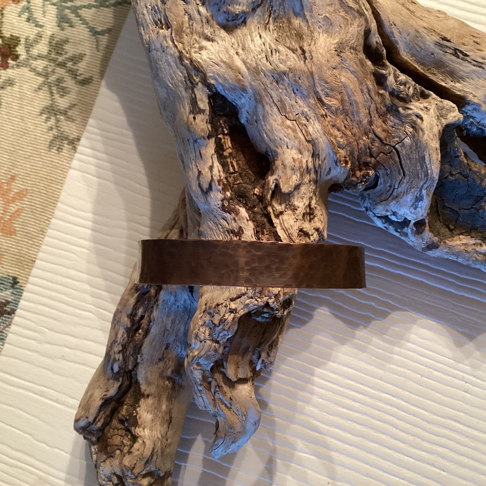 Handcrafted Hammered Oxidized Copper Cuff Bracelet